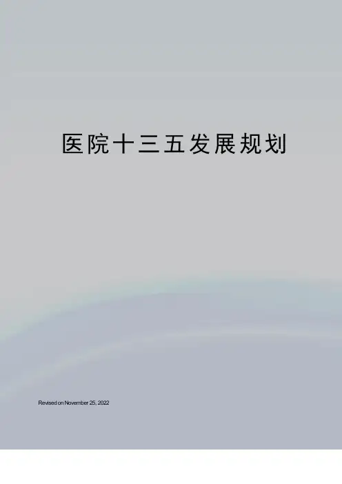 医院十三五发展规划