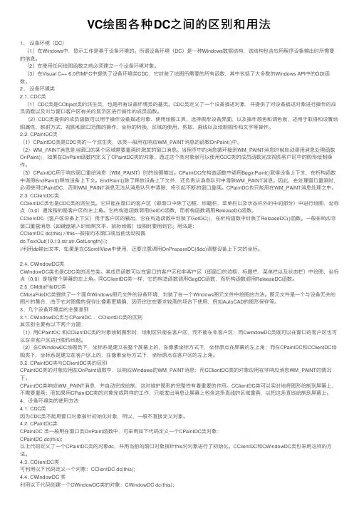 VC绘图各种DC之间的区别和用法