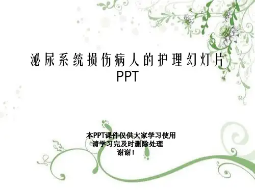 泌尿系统损伤病人的护理幻灯片PPT