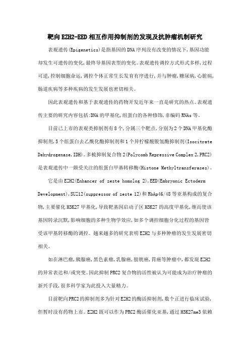 靶向EZH2-EED相互作用抑制剂的发现及抗肿瘤机制研究