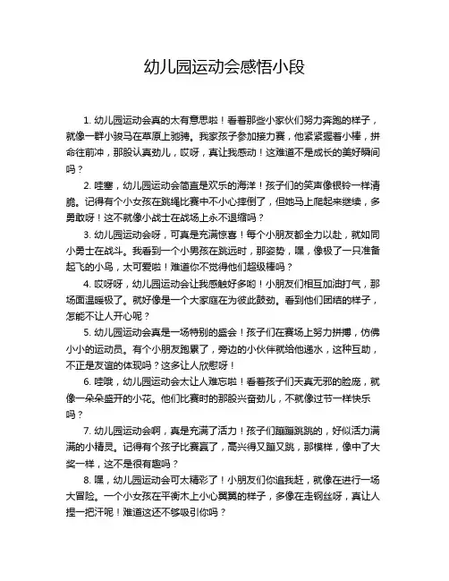 幼儿园运动会感悟小段