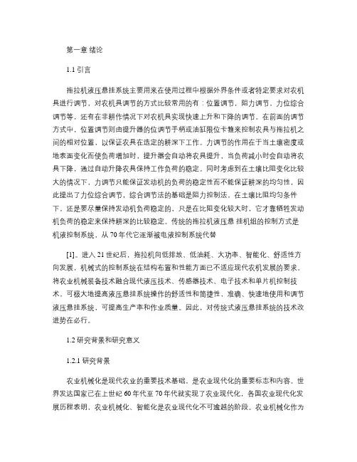 拖拉机液压悬挂解读