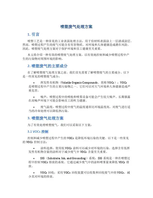 喷塑废气处理方案