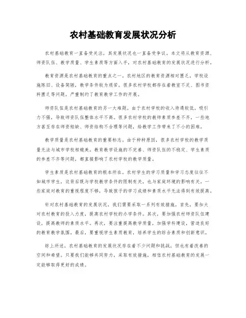 农村基础教育发展状况分析