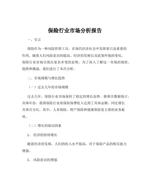 保险行业市场分析报告