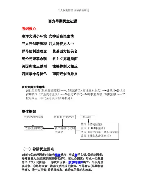 西方政体民主情特点原因比较明