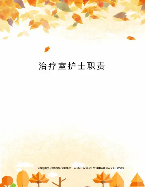治疗室护士职责