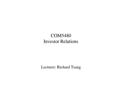 Lecture1InvestorRelations投资者关系