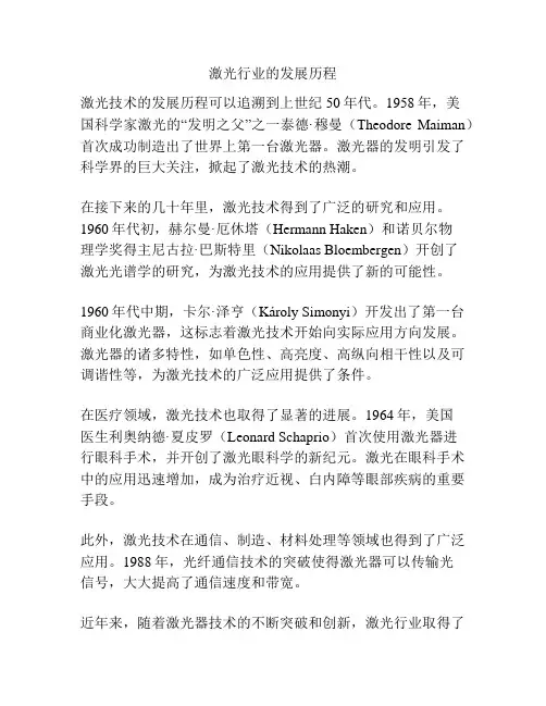激光行业的发展历程