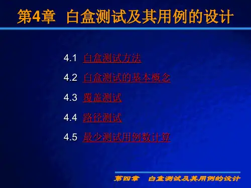 白盒测试及测试案例设计(已经看)