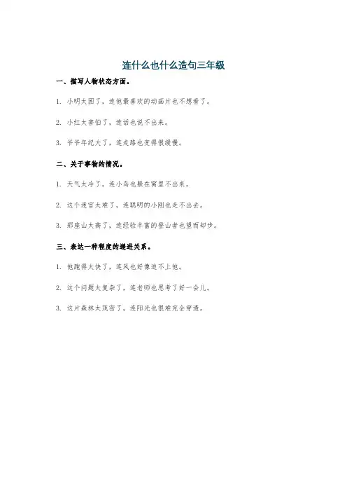 连什么也什么造句三年级