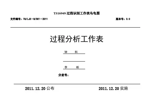 TS16949过程识别工作表乌龟图