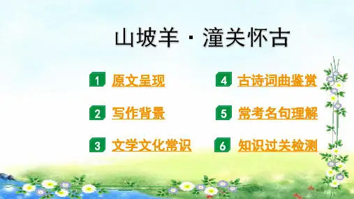 中考语文总复习  古诗词 第13首  山坡羊 潼关怀古 14张幻灯片