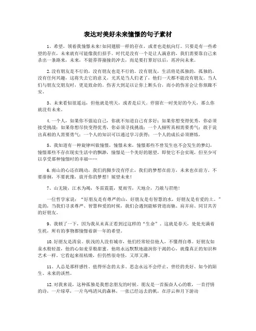表达对美好未来憧憬的句子素材