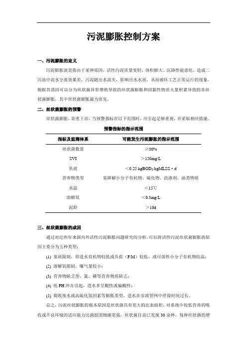 丝状菌膨胀控制