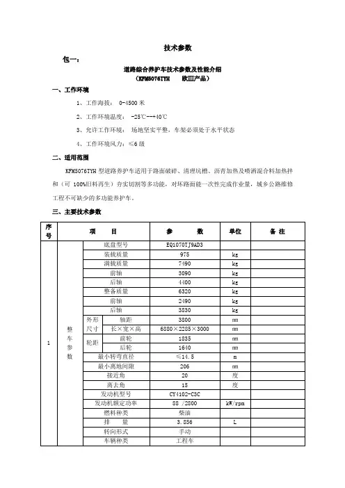 技术参数