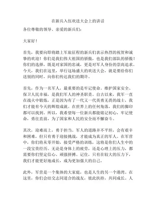 在新兵入伍欢送大会上的讲话
