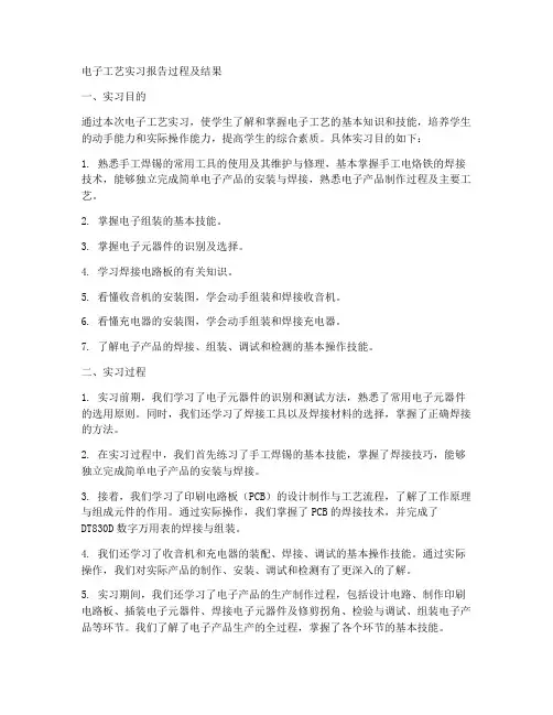 电子工艺实习报告过程及结果