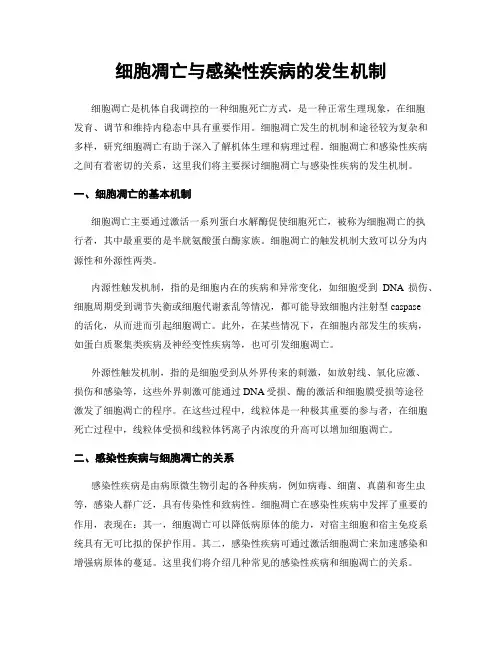 细胞凋亡与感染性疾病的发生机制