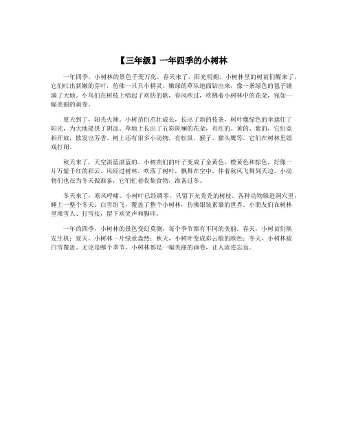 【三年级】一年四季的小树林