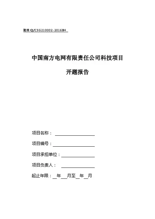 某电网公司-B4科技项目开题报告(模板)