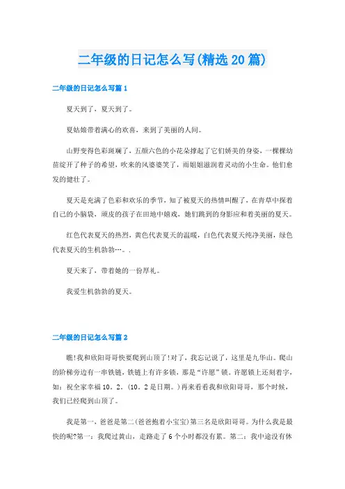 二年级的日记怎么写(精选20篇)