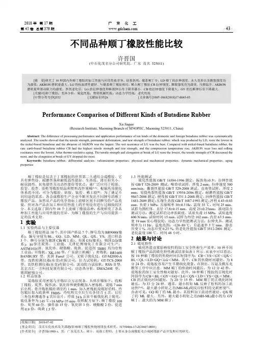 不同品种顺丁橡胶性能比较
