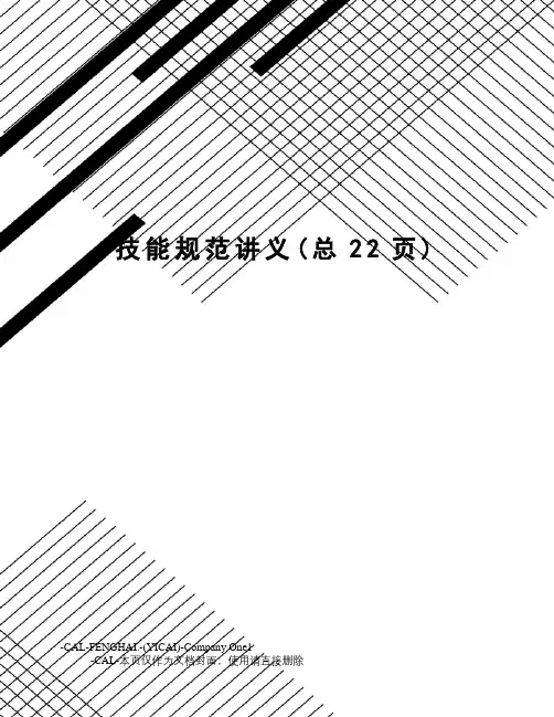 技能规范讲义