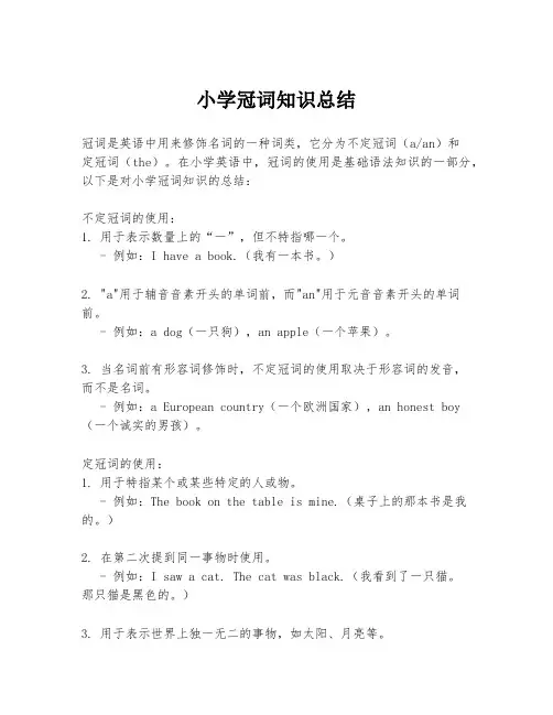 小学冠词知识总结