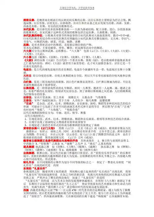 中国舞蹈史复习资料