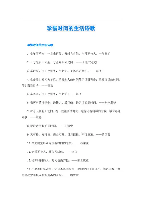 珍惜时间的生活诗歌