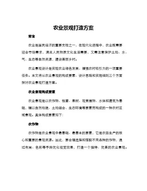 农业景观打造方案