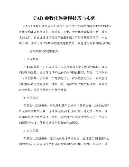 CAD参数化族建模技巧与实例