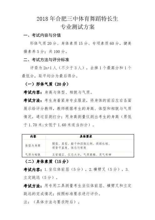 2018年合肥三中体育舞蹈特长生