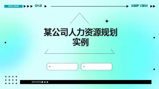 某公司人力资源规划实例