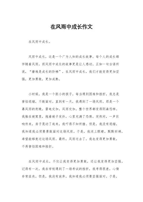 在风雨中成长作文