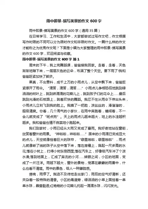 雨中即景-描写美景的作文600字（通用35篇）
