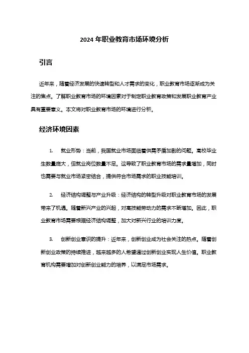 2024年职业教育市场环境分析