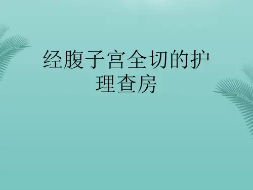 【推荐文档】经腹子宫全切的护理查房PPT