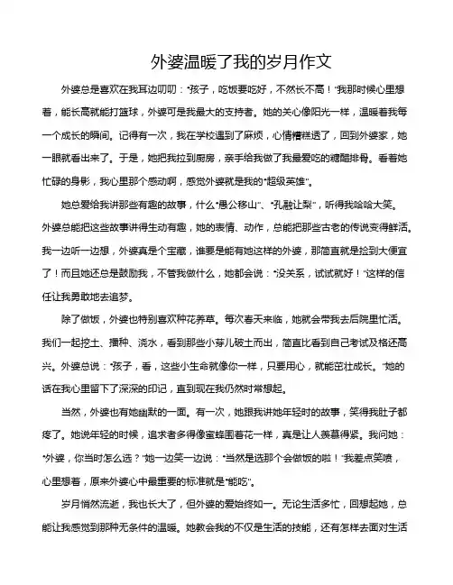 外婆温暖了我的岁月作文