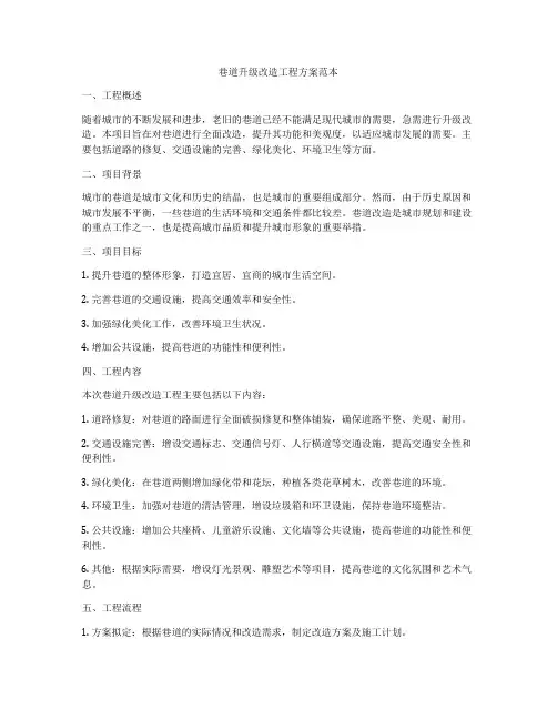 巷道升级改造工程方案范本