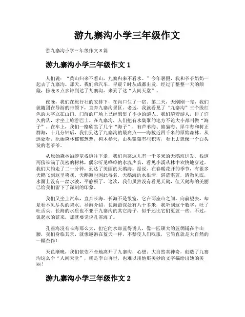 游九寨沟小学三年级作文