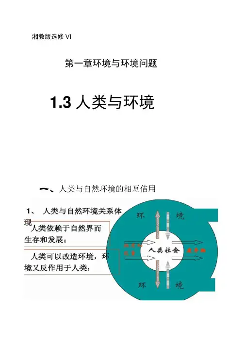 1.3《人类与环境》课件(湘教版选修6)(精)