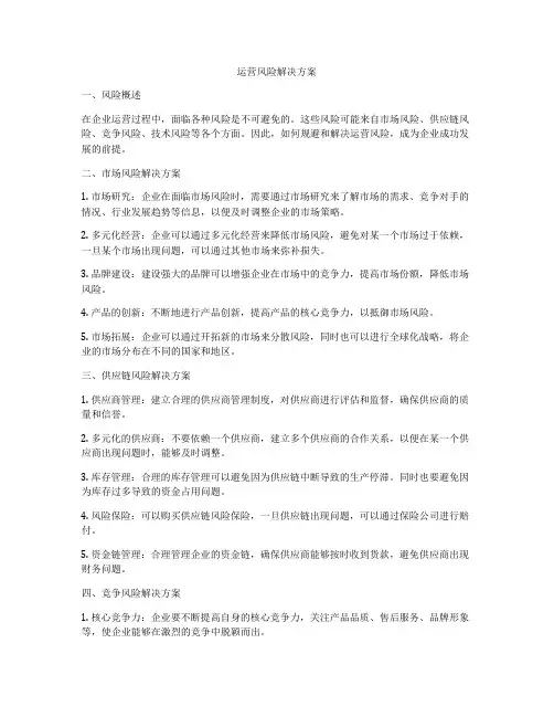 运营风险解决方案