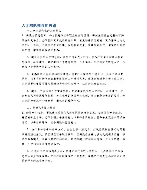 人才梯队建设的思路