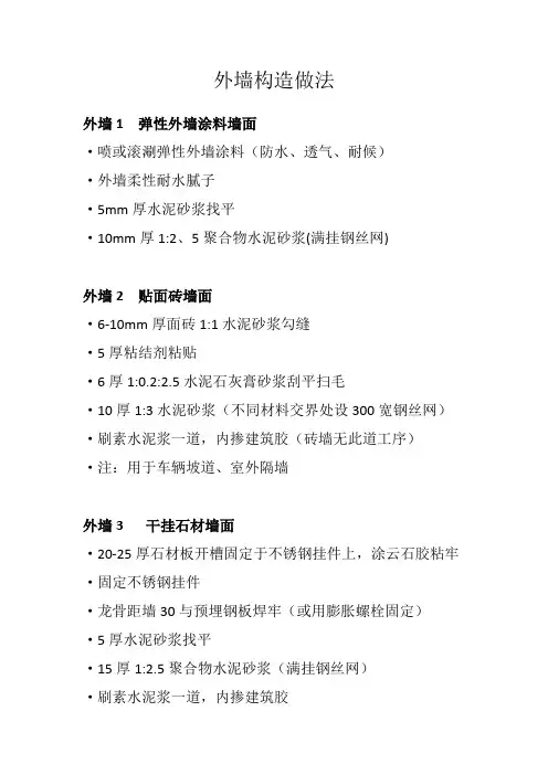 外墙构造做法