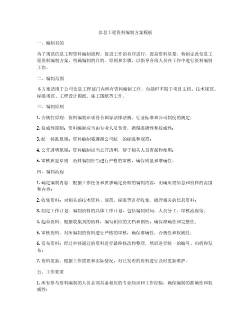 信息工程资料编制方案模板