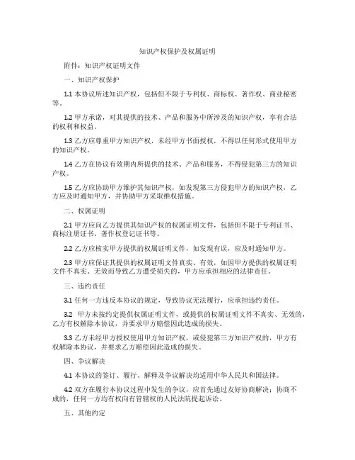 知识产权保护及权属证明