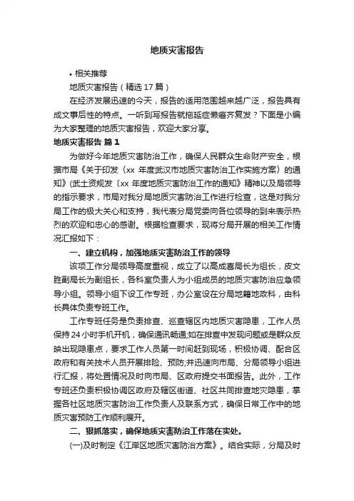 地质灾害报告