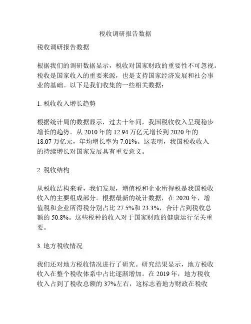 税收调研报告数据